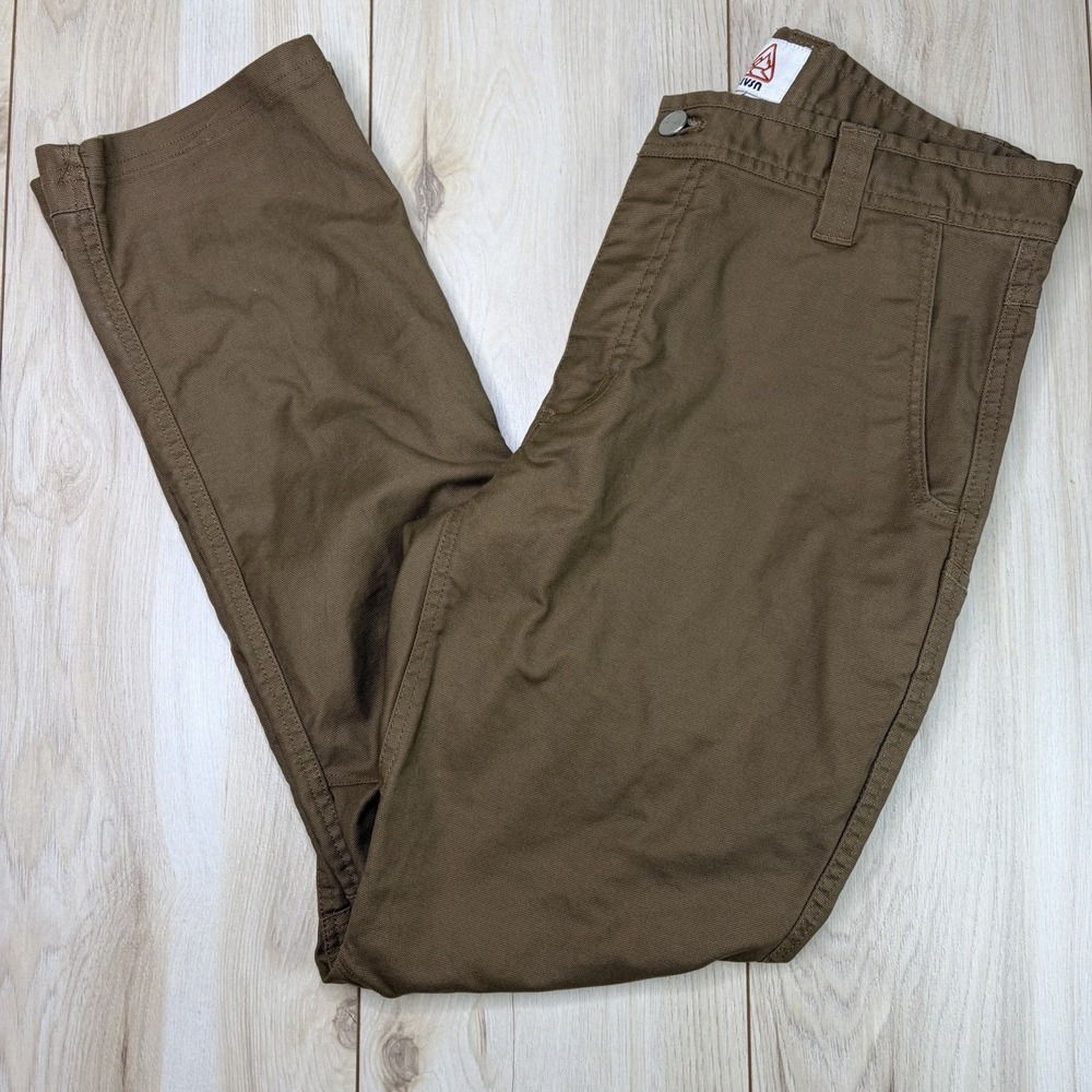 LIVSN Flex Canvas Pants Mens 32x30 Brown Articulated Hiking Utility